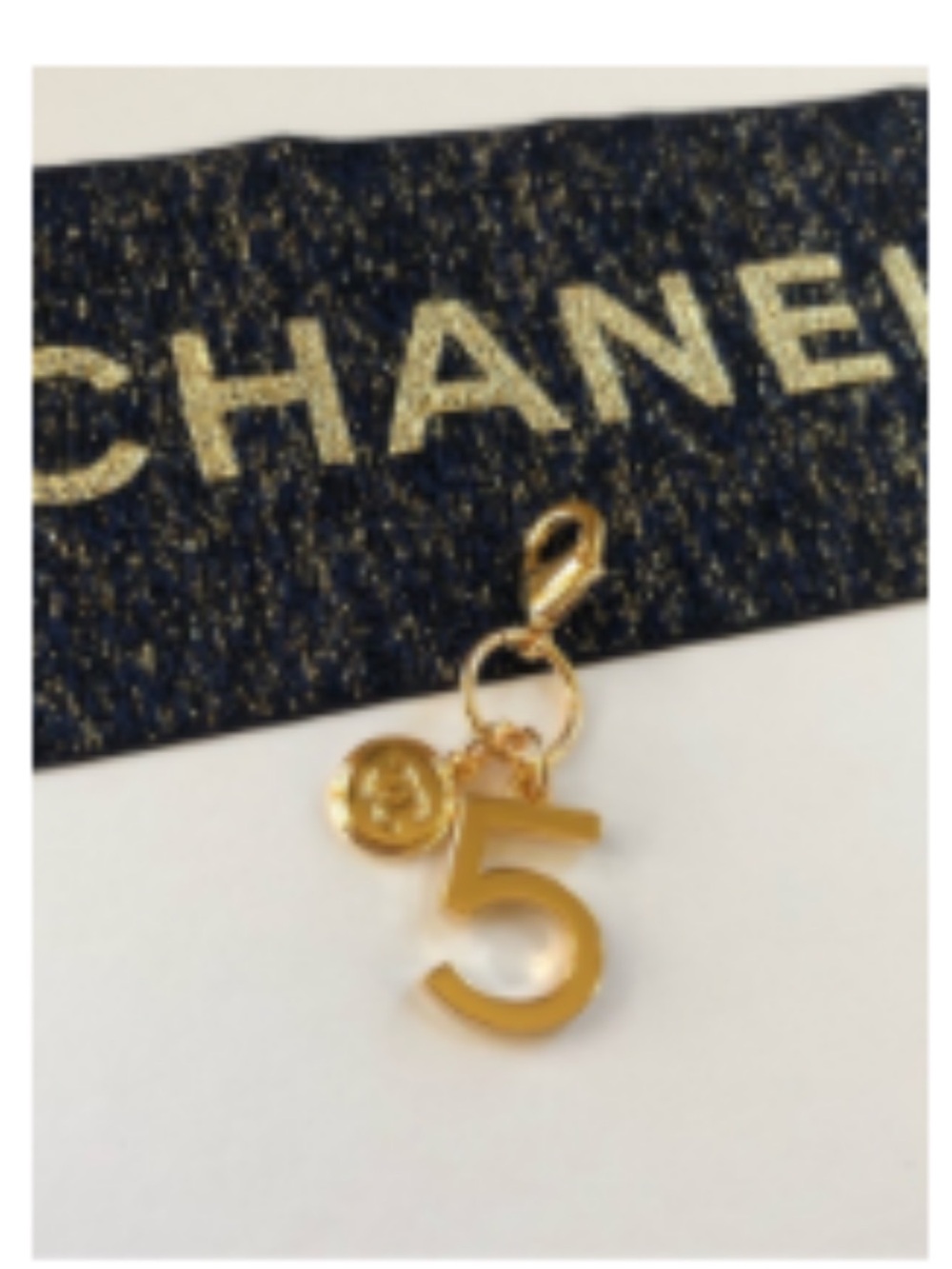 CHANEL Gold-tone '5' Number Charm Pendant